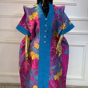 Afrikaanse jurk damast boubou | Danshiki | Kaftan | Jalabiya | Rijke tante | Nigeriaanse jurk| Feestjurk | Boubou| Afrikaanse jurk | Rijke mevrouw