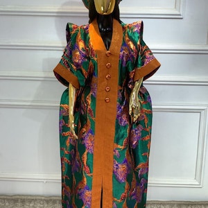 African Dress Damask Boubou | Danshiki | Kaftan | Jalabiya | Rich Aunty | Nigerian Dress| Party Dress | Boubou| African Dress | Rich Madam