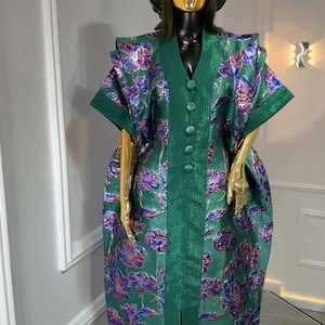 African Dress Damask Boubou | Danshiki | Kaftan | Jalabiya | Rich Aunty | Nigerian Dress| Party Dress | Boubou| African Dress | Rich Madam