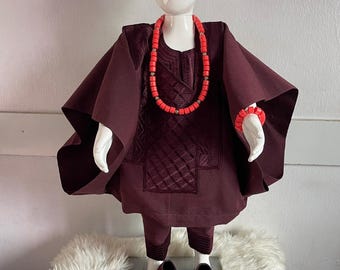 3 piece Agbada Set - Boys Agbada Traditional wear African traditional wear Yoruba Agbada Nigerian Agbada Asooke