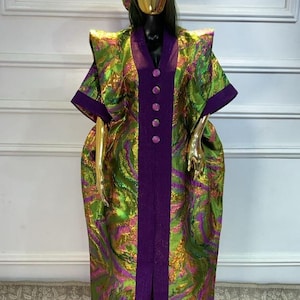 African Dress Damask Boubou | Danshiki | Kaftan | Jalabiya | Rich Aunty | Nigerian Dress| Party Dress | Boubou| African Dress | Rich Madam