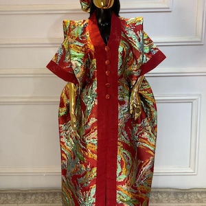 African Dress Damask Boubou | Danshiki | Kaftan | Jalabiya | Rich Aunty | Nigerian Dress| Party Dress | Boubou| African Dress | Rich Madam
