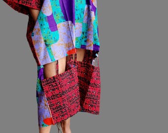 Ankara Midi Dress |African Boubou | Danshiki | Kaftan | Jalabiya | Rich Aunty | Nigerian Dress| Party Dress | Boubou| African Dress |