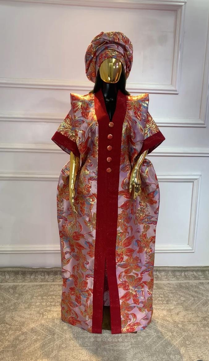 African Dress Damask Boubou | Danshiki | Kaftan | Jalabiya | Rich Aunty | Nigerian Dress| Party Dress | Boubou| African Dress | Rich Madam