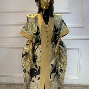 Afrikaanse jurk damast boubou | Danshiki | Kaftan | Jalabiya | Rijke tante | Nigeriaanse jurk| Feestjurk | Boubou| Afrikaanse jurk | Rijke mevrouw