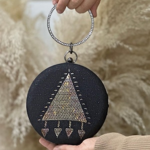 Cartera turca hecha a mano con motivo de amuleto protector