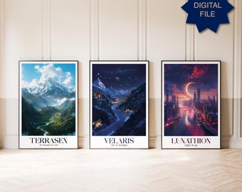 Velaris Terrasen Lunathion Poster | Sarah J. Maas Kunstdruck | ACOTAR, Thron aus Glas, Crescent City