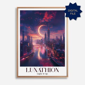 Crescent City Lunathion Poster stampa digitale / Sarah J Maas / Lunathion Merch / Printable Art Crescent City