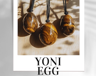 Tiger Eyes Stone Yoni Egg Set 3 Piece Drilled Yoni Eggs Natural Healing Crystal Kegel Exercise - Choose the size of yoni eggs