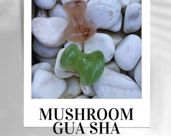 Rose Quartz Mushroom Gua Sha, Facial Massage Tool