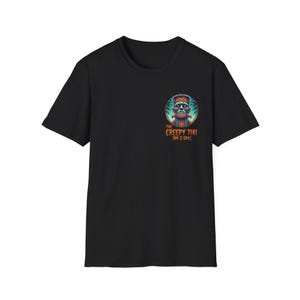 Griezelig Tiki-monster T-shirt, Frankenstein en wezen drinken, horror Tiki Bar-T-shirt, Halloween Luau-shirt, grappig monstercadeau