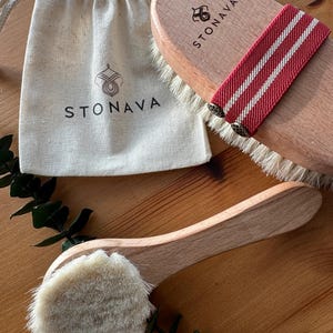 STONAVA - 100% naturligt hästhår Kropps- och ansiktsborsteset