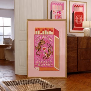 Matchbox poster, bedroom wall art print, matchbox wall art, trendy home decor, bedroom decor