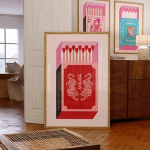 Matchbox poster, bedroom wall art print, matchbox wall art, trendy home decor, bedroom decor