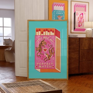 Matchbox poster, bedroom wall art print, matchbox wall art, trendy home decor, bedroom decor