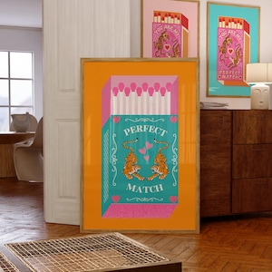 Matchbox poster, bedroom wall art print, matchbox wall art, trendy home decor, bedroom decor