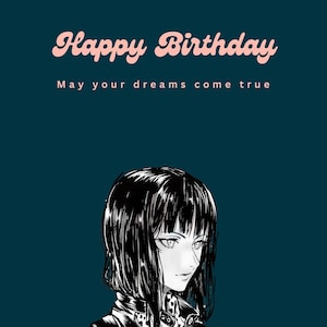 Happy Birthday Card — Nico Robin from "One Piece" - Digital Download Card - Anime New Year Card - One Piece Digital Art