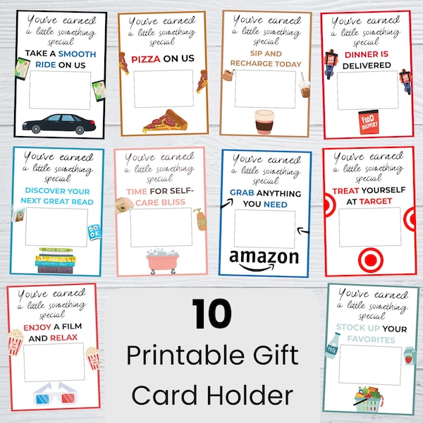 Porta carte regalo modificabile, libro di carte regalo stampabile, regalo di ringraziamento per insegnanti, studenti universitari, adolescenti e adulti, download immediato