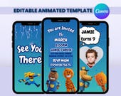 Dog Man Birthday Animated Invitation - Editable Canva Birthday Party Invite, Dogman Birthday Invitation With Photo, Dog Man Kids Invitations
