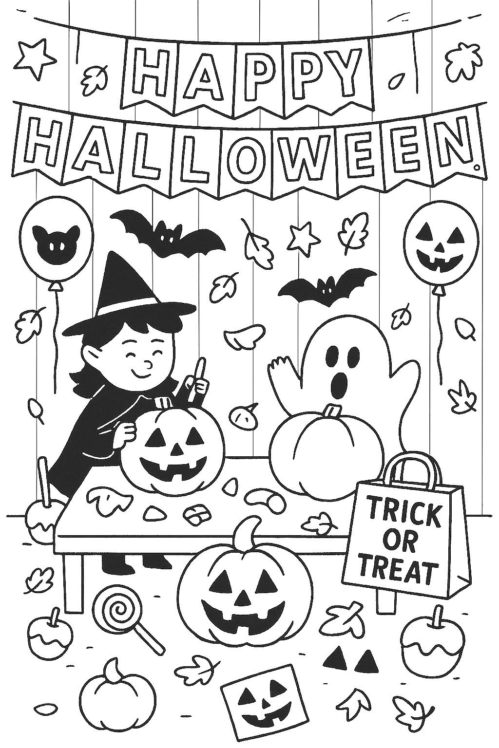 Kids Halloween Coloring Pages Bundle | Printable Spooky Cute Activity ...