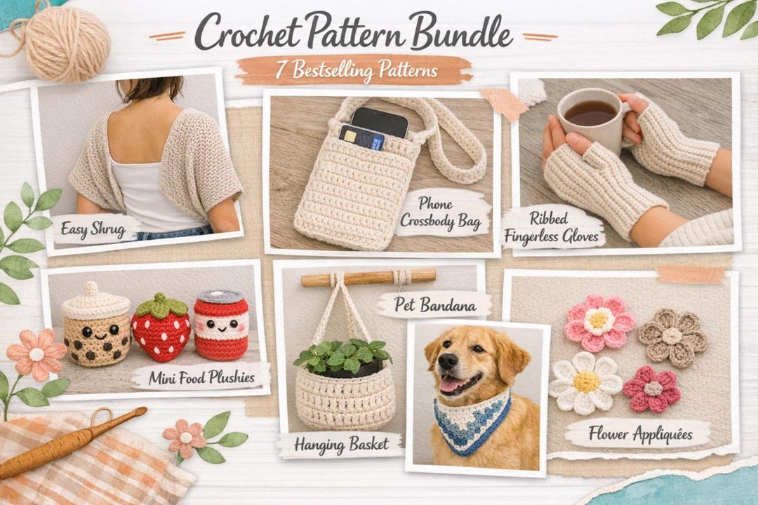 7-in-1 Crochet Pattern Bundle | Bestselling Beginner-friendly PDF ...