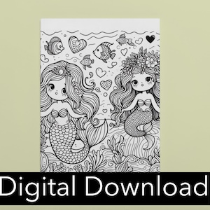 Mermaid Coloring Pages | Printable Ocean Fantasy Art | Digital Download for Kids & Adults