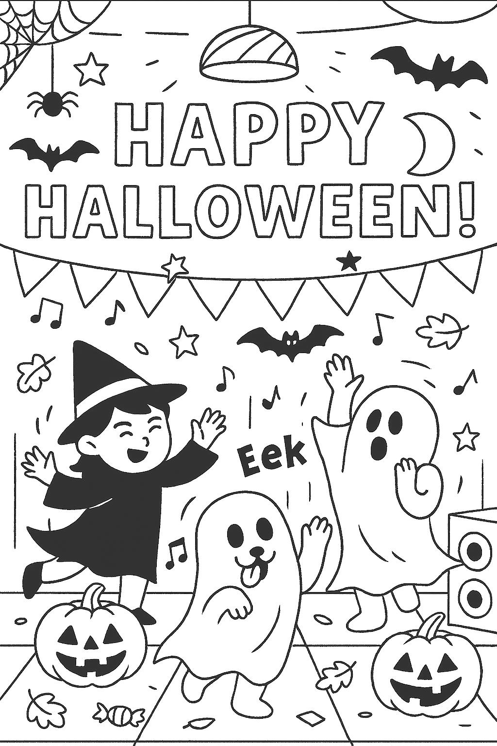Kids Halloween Coloring Pages Bundle | Printable Spooky Cute Activity ...