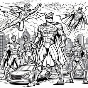 Superhéroe Potenciador – Paquete de colorear para niños para héroes creativos: Descarga digital