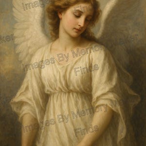 High Quality Print Celestial Grace: Mystical Angel Digital Art Download
