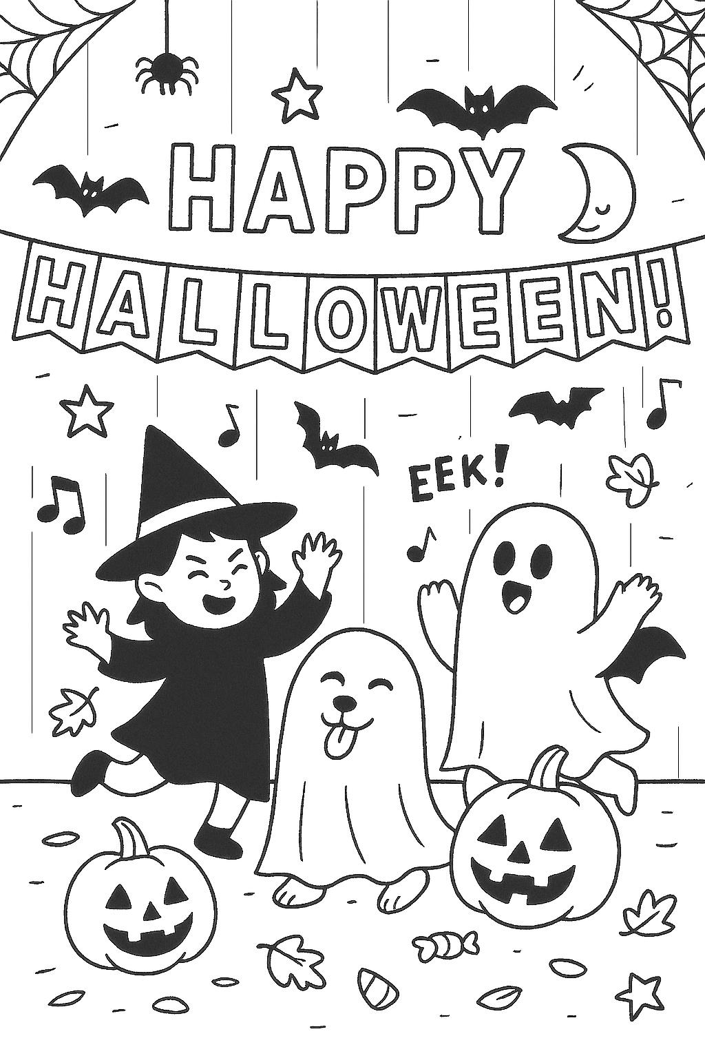 Kids Halloween Coloring Pages Bundle | Printable Spooky Cute Activity ...