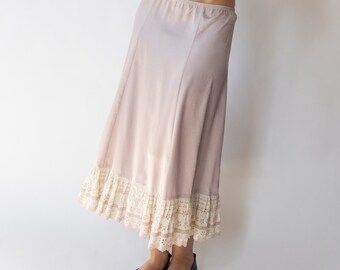 60s Silk + Eyelet Maxi Skirt