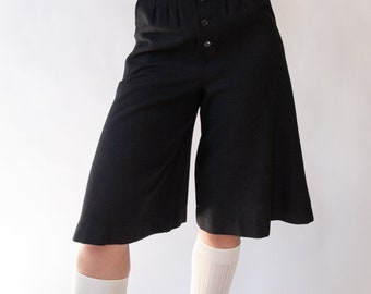 70s Wool Wide Culottes | sz 2/4