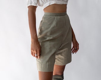 50s Striped Cotton Bermuda Short