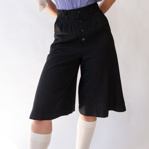 70s Wool Wide Culottes | sz 2/4