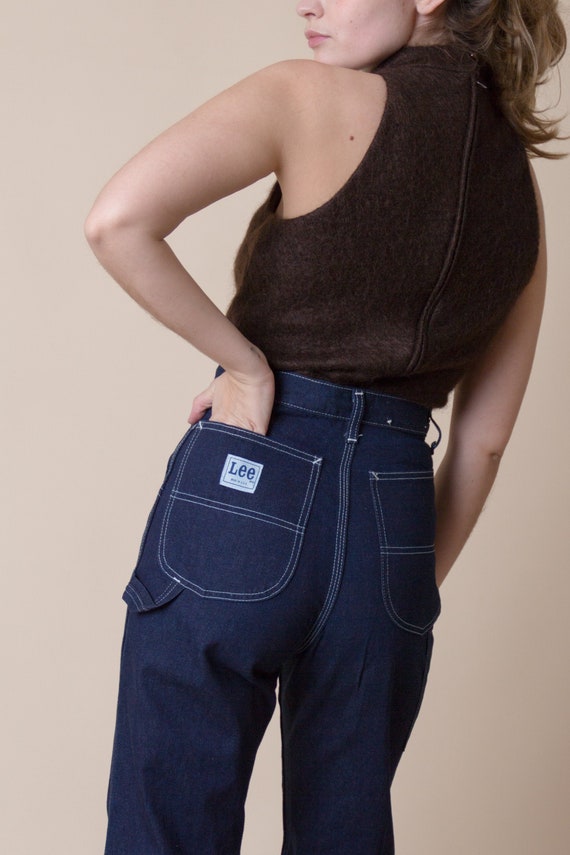 Vintage 70s Lee Dark Denim Painter Jeans