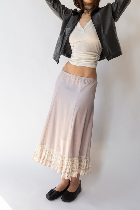 60s Silk + Eyelet Maxi Skirt