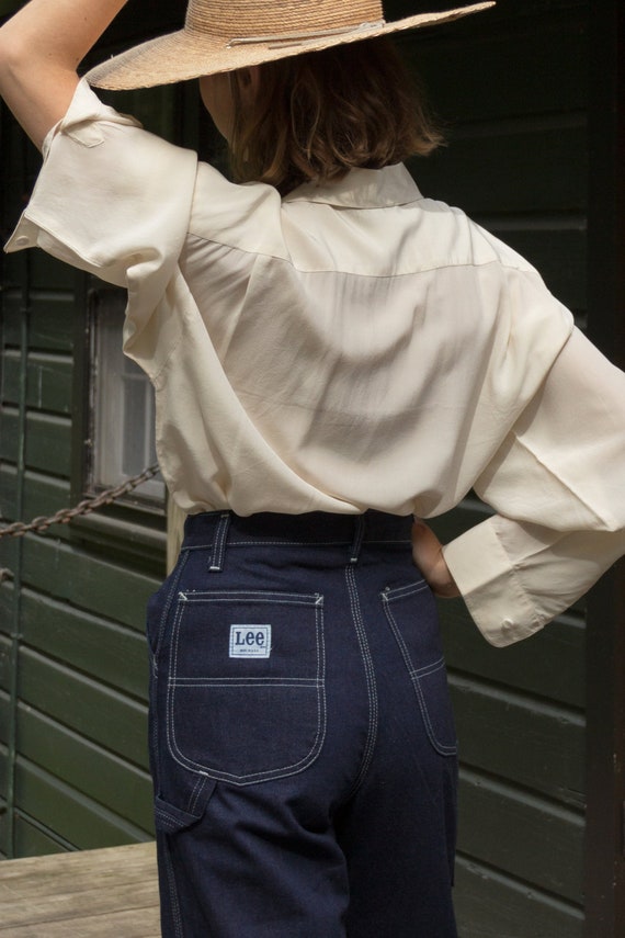 Vintage 1970s Lee Dark Denim Painter Jeans