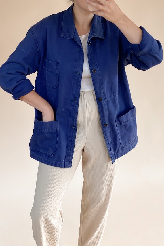 French Indigo Cotton Chore Coat