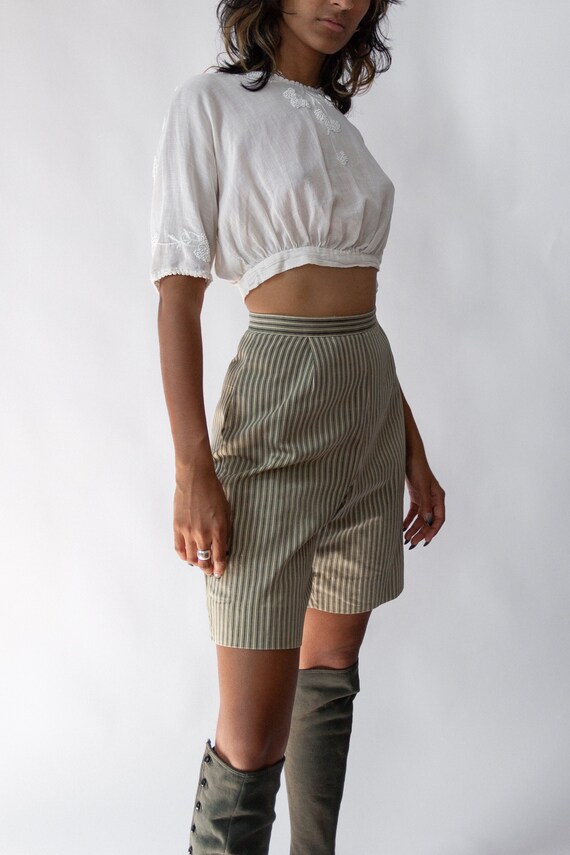 50s Striped Cotton Bermuda Short