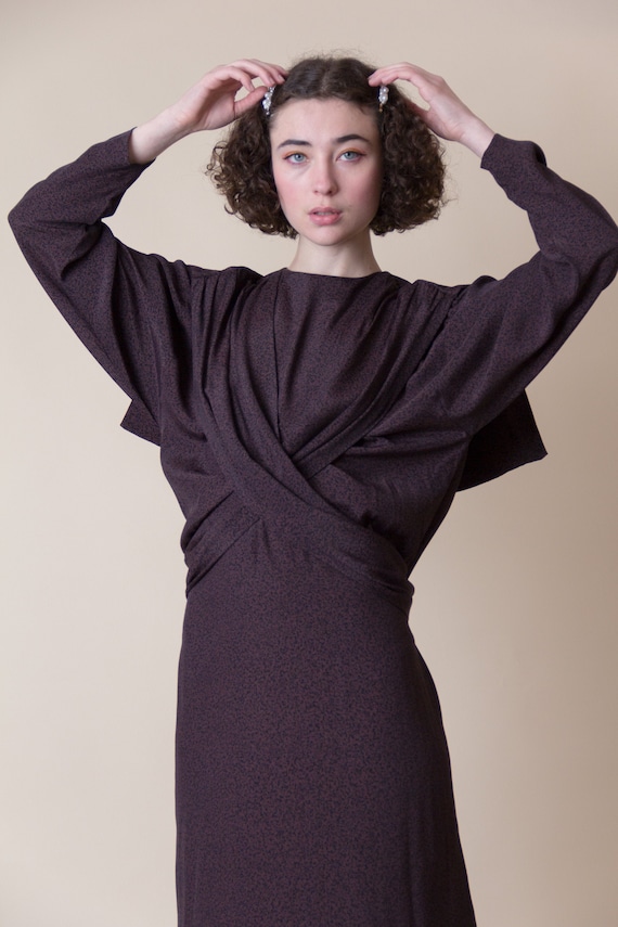 1980s Nicole Miller Dolman Dress