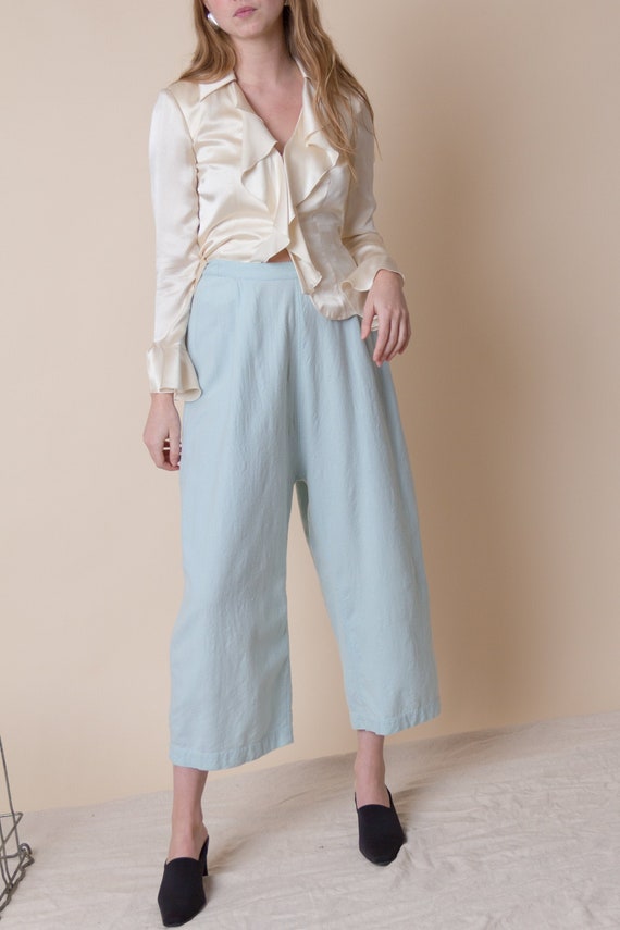 1930s Sky Fine Wool Beach Pajamas | sz 4/6