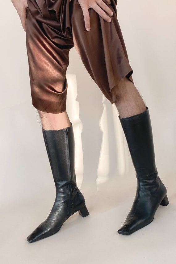 Prada Vero Cuoio Leather Boots 40 Etsy