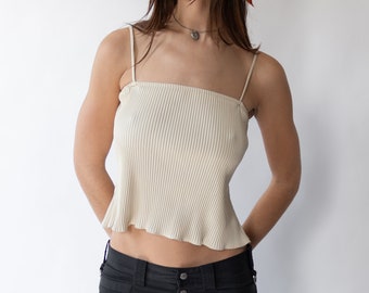 70s Ecru Pleat Camisole