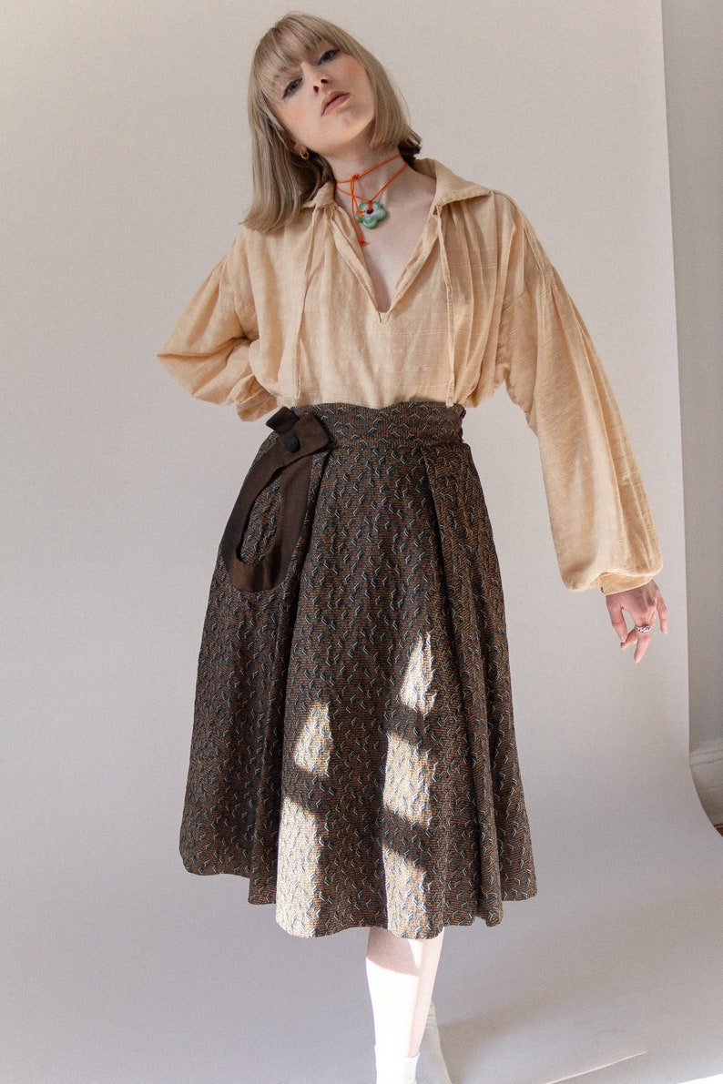 50s Brocade Pleated Skirt 0/2 image 6