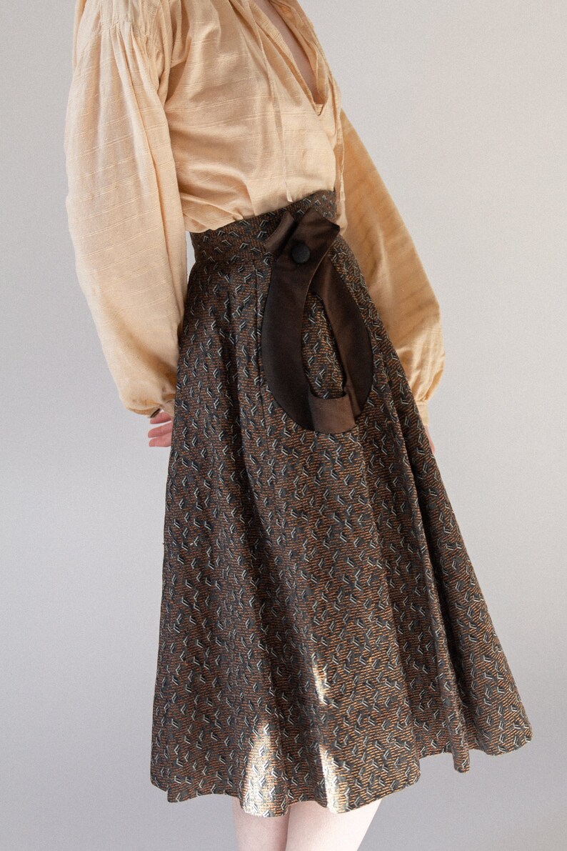 50s Brocade Pleated Skirt 0/2 image 5