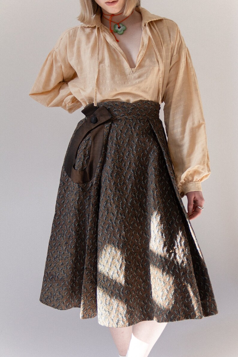 50s Brocade Pleated Skirt 0/2 image 3