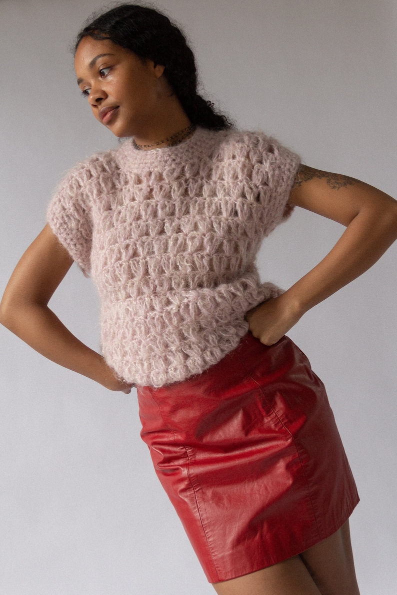 70s Mohair Crochet Cloud Top image 5