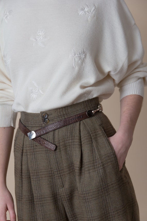 1990s Minimal Silver Horsebit Belt