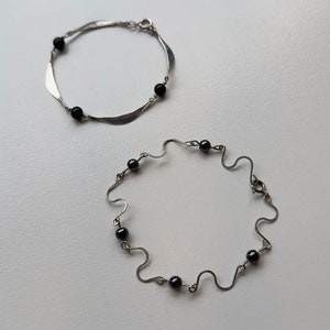 Bracelet vague en onyx sterling image 2