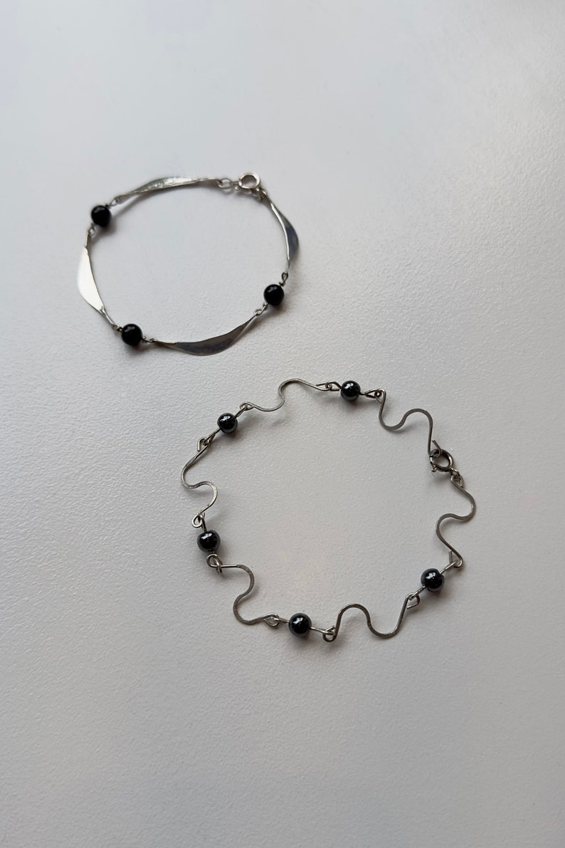 Bracelet vague en onyx sterling image 2